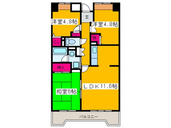 グランデージ住之江の物件間取画像